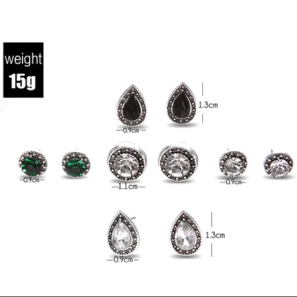 Earring Set of 5 Pairs - Picture 2 of 3